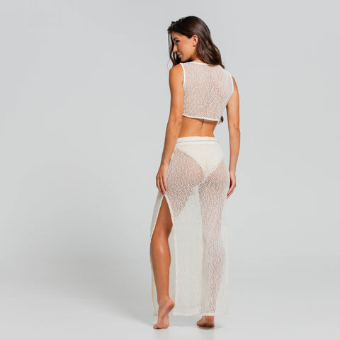 ETHEREAL NATURE MIDI CROCHET SKIRT