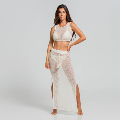 ETHEREAL NATURE MIDI CROCHET SKIRT