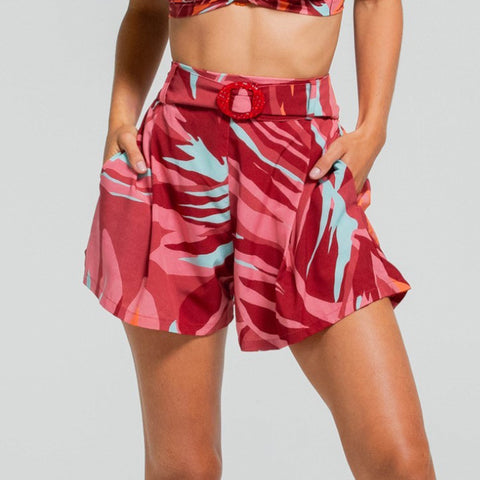 RAINFOREST RADIANCE RELAXED SHORT WITH BELT