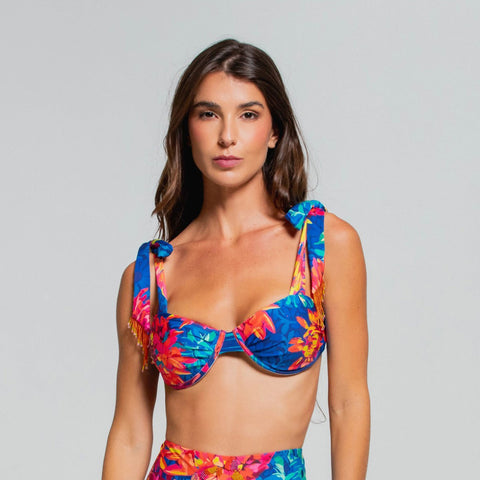SUNSET FIESTA DAHLIA OTS UNDERWIRE BRA TOP