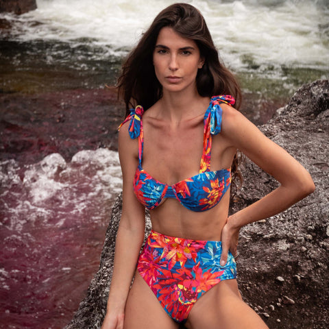 SUNSET FIESTA DAHLIA HIGH WAISTED BOTTOM MODERATE