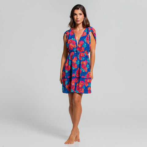 SUNSET FIESTA DAHLIA SHORT DRESS
