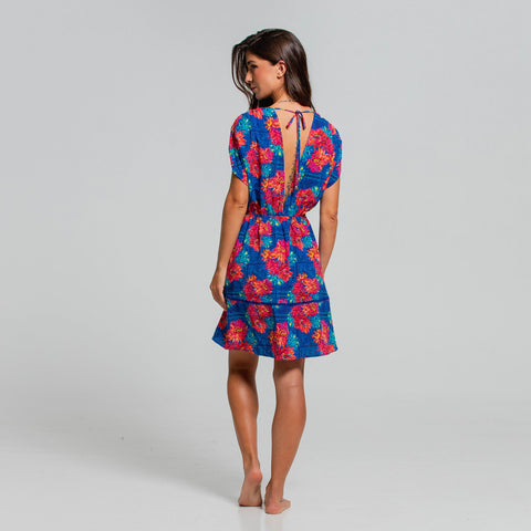 SUNSET FIESTA DAHLIA SHORT DRESS