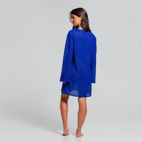 AZURE ELEGANCE CROCHET TUNIC COVER UP