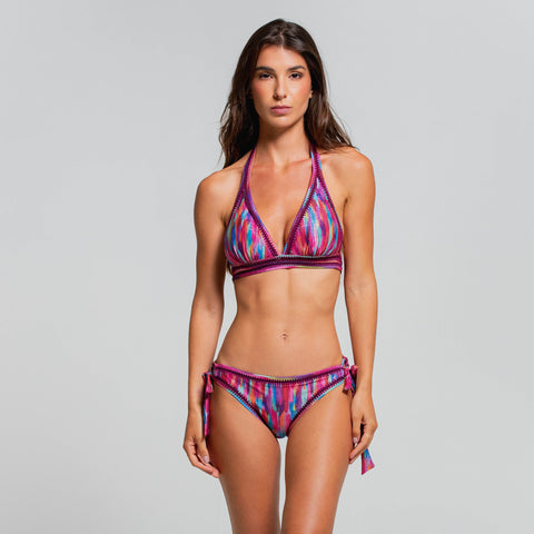 EXOTIC SHADE BANDED HALTER TOP