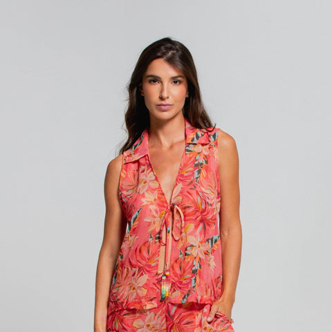 LOVE IN BLOOM SLEEVELESS COVER UP SHIRT