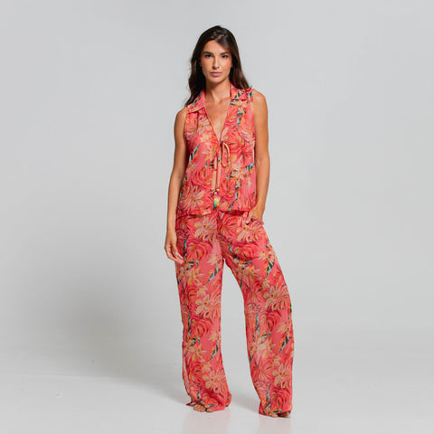 LOVE IN BLOOM SLEEVELESS COVER UP SHIRT