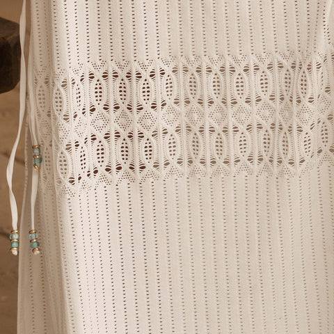 GLAMOROUS WHITE CROCHET MAXI DRESS