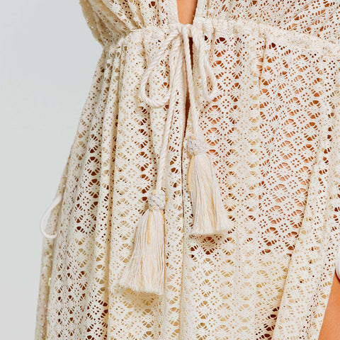 ETHEREAL NATURE CROCHET SHORT KIMONO