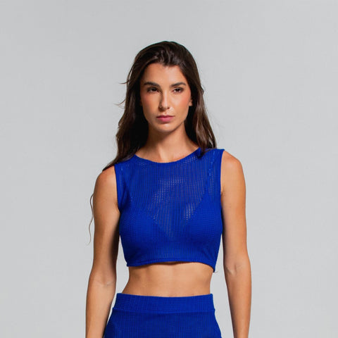 AZURE ELEGANCE CROCHET CROP TOP