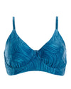Blue over the shoulder underwired bra top