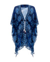 blue printed kimono