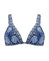 blue printed over the shoulder triangle top