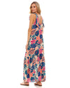 woman wearing floral colorful maxi dress